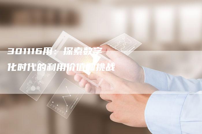 301116用：探索数字化时代的利用价值和挑战