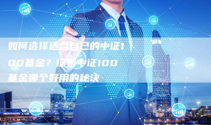 如何选择适合自己的中证100基金？探索中证100基金哪个好用的秘诀