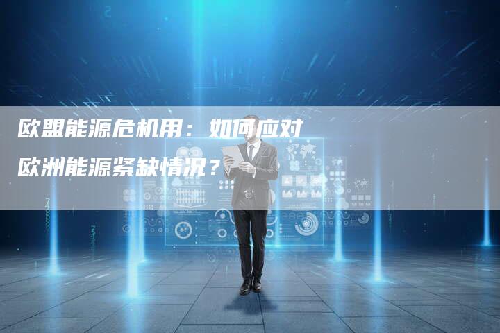 欧盟能源危机用：如何应对欧洲能源紧缺情况？